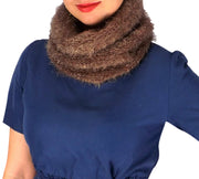 Double Layer Marled Knit Cowl Neck Infinity Loop Scarf Neck Warmer