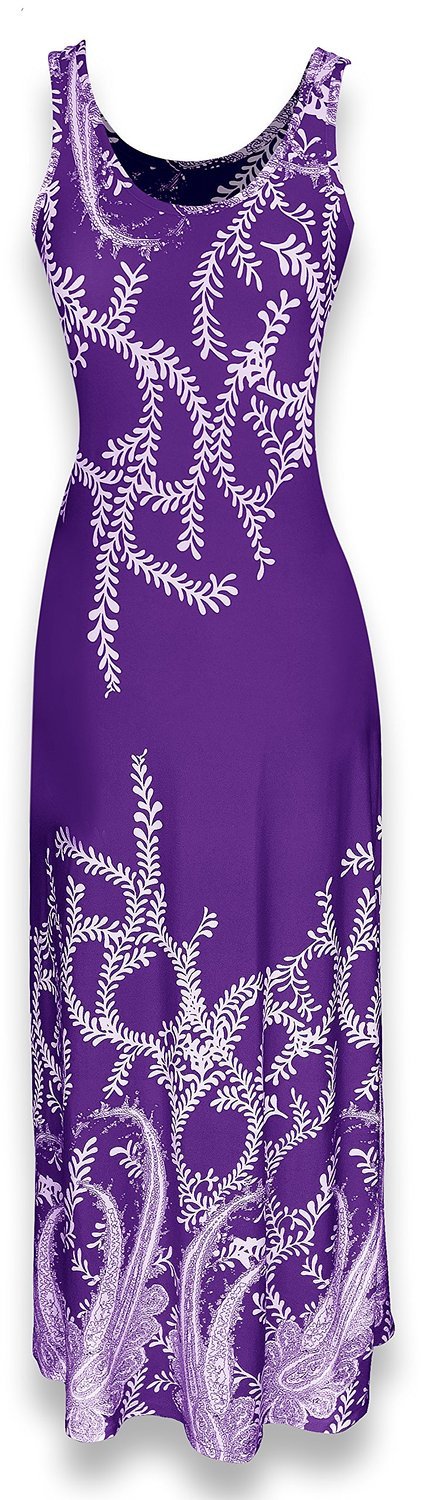 Paisley Print Sleeveless Scoop Neck Maxi Dress