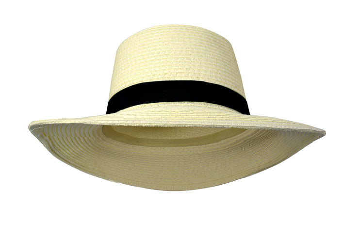 Classic Panama Hats Banded Fedora Hats Off White