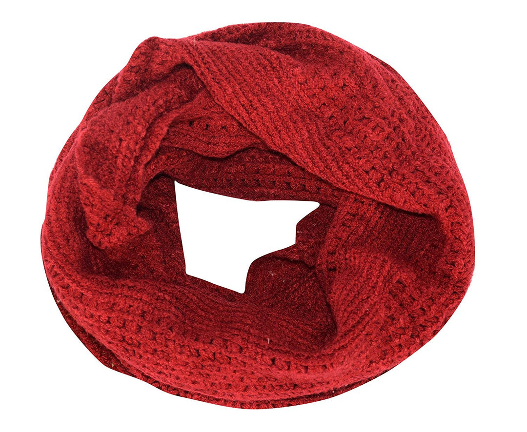 Womens Glamorous Chic Warm Knitted Winter Snood Infinity Loop Scarf