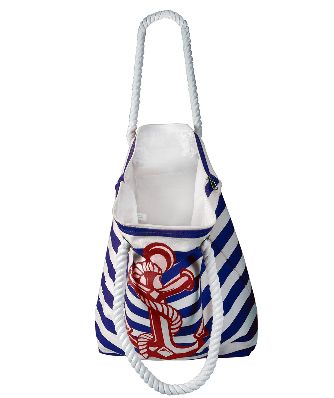 Anchor Print Cotton Canvas Beach Tote