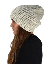 Thick Warm Soft Cable Knit Hat Beanie Slouchy Double Braid Stitch