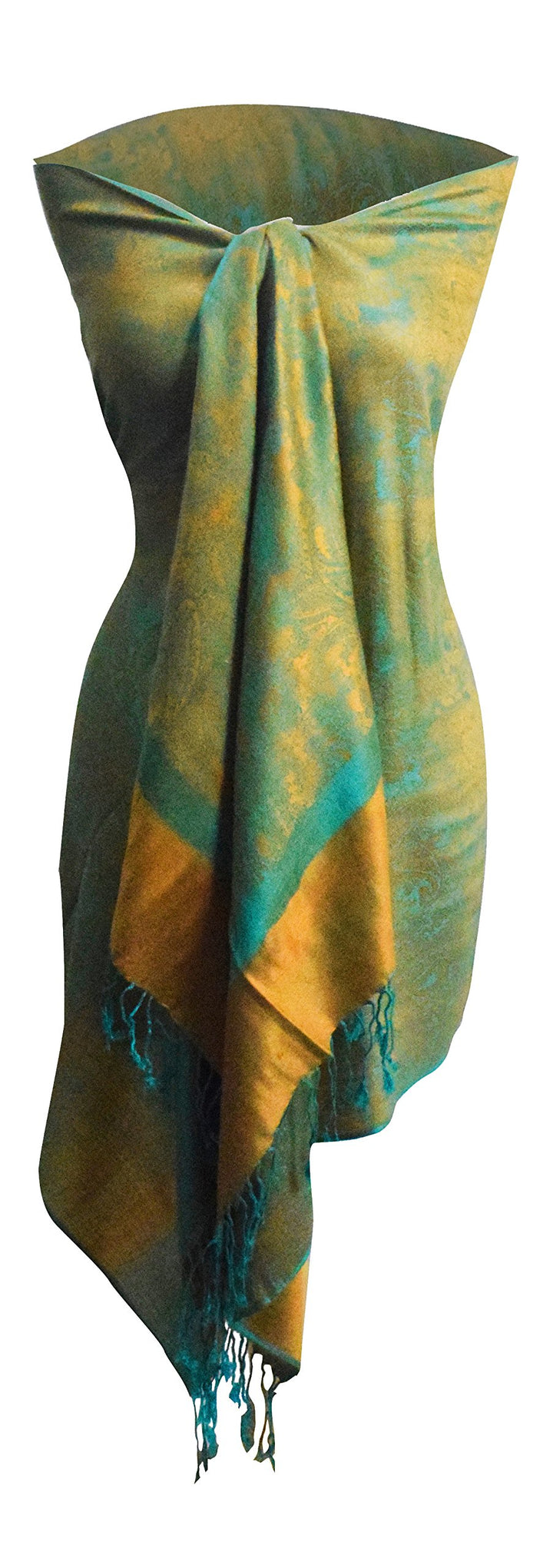 Peach Couture Elegant Vintage Jacquard Paisley Feel Shawl Wrap Scarf