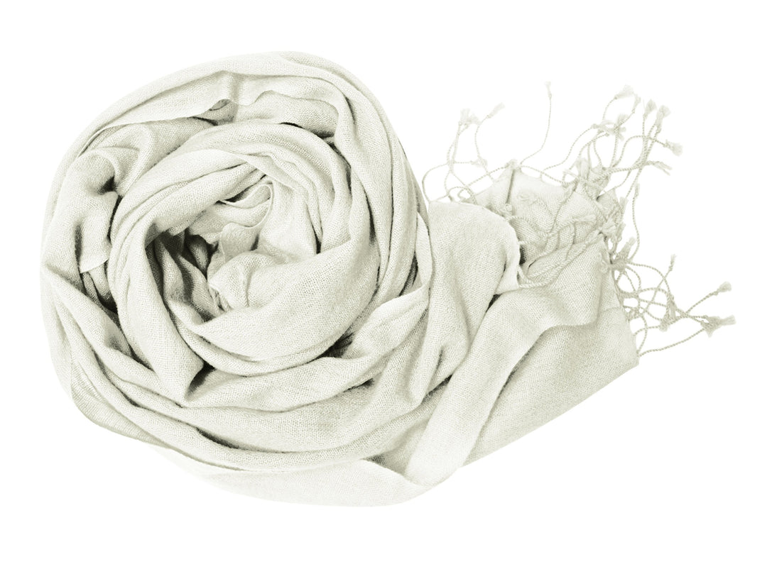 Off White Light and Soft Touch Pure Pashmina Wool Shawls Wraps Scarves