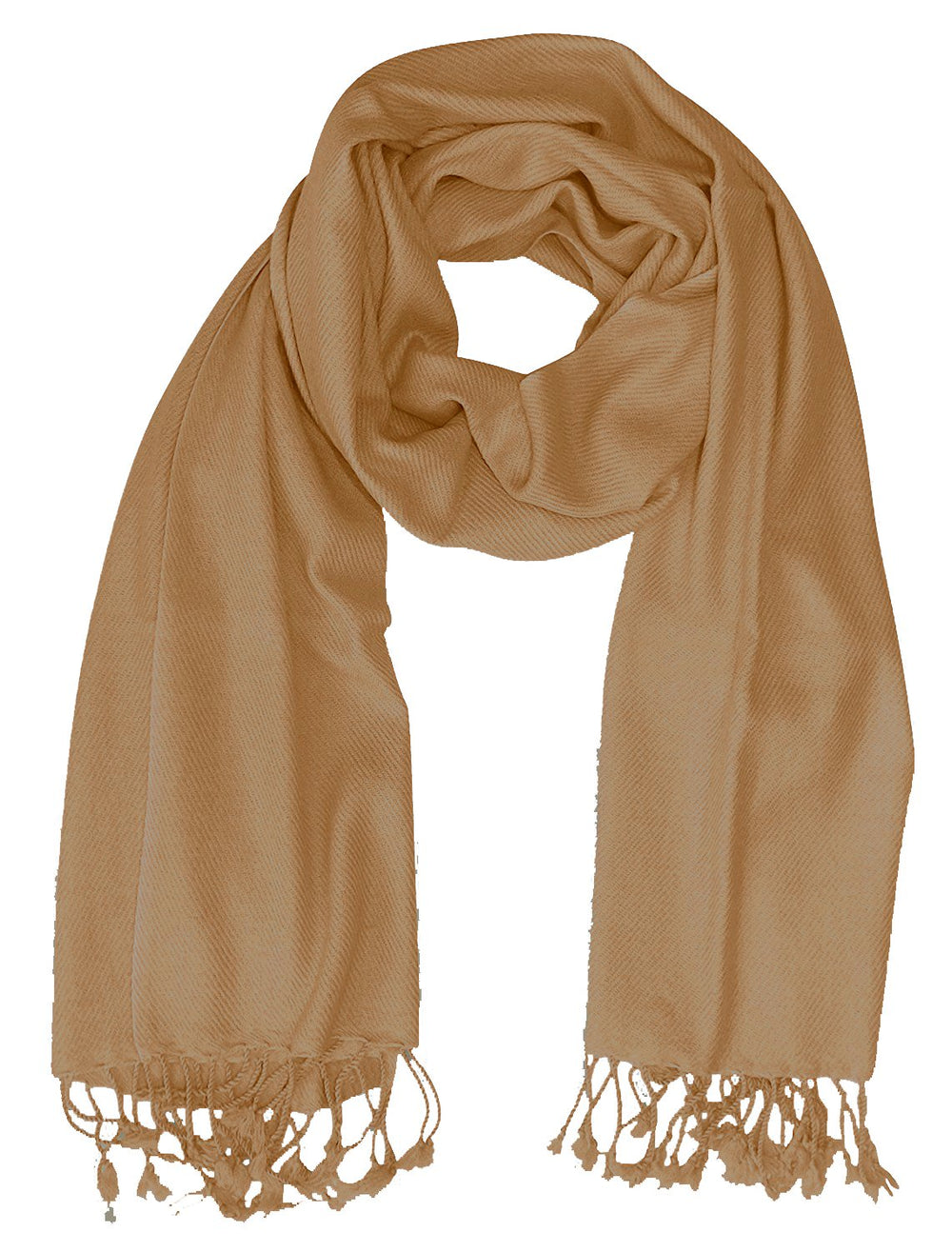 Elegant camel cashmere pashmina shawl and luxurious wrap for women.