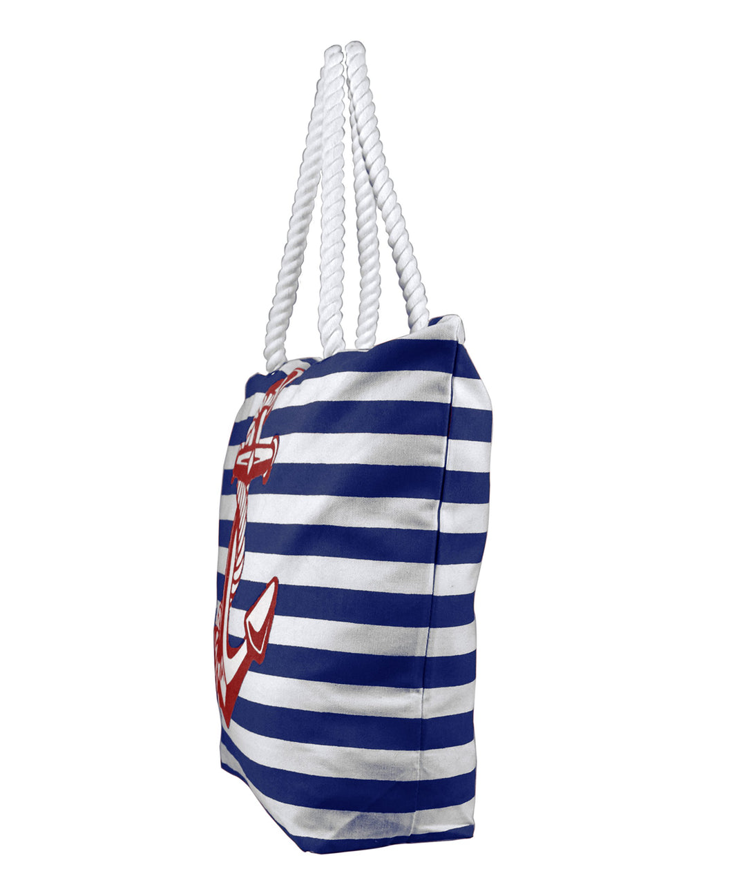 Anchor Print Cotton Canvas Beach Tote