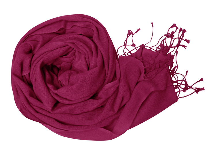 Fuschia Light and Soft Touch Pure Pashmina Wool Shawls Wraps Scarves