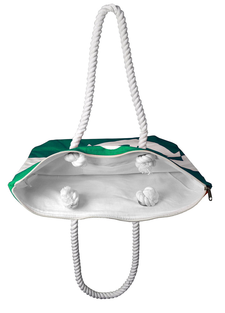 Anchor Print Cotton Canvas Beach Tote