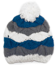 Peach Couture Knit Striped Cozy Warm Cable Knit Winter Crochet Cap Ski Hat Beret