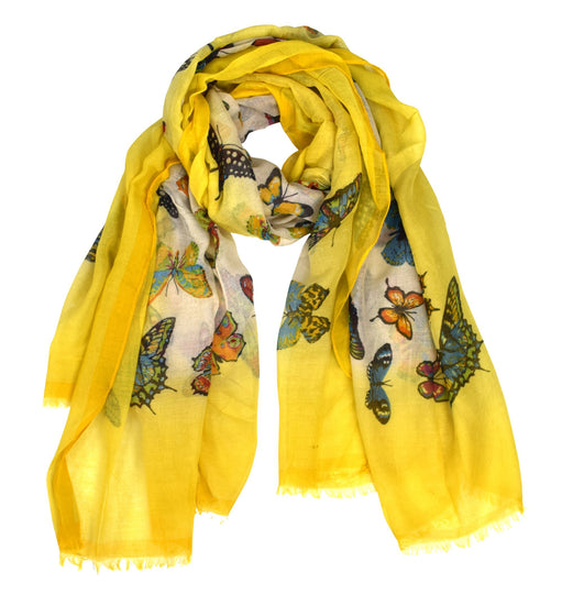 Yellow Peach Couture Light Weight Sheer Over Sized Floral Scarf Sarong Beach Wrap