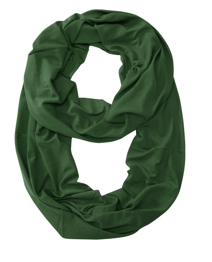 Emerald Green Peach Couture All Seasons Jersey Woven Cotton Infinity Loop Scarf