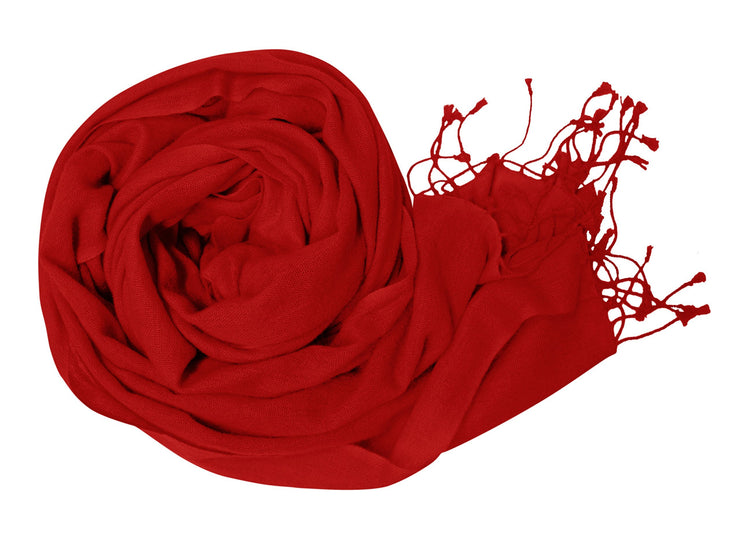 Red Light and Soft Touch Pure Pashmina Wool Shawls Wraps Scarves