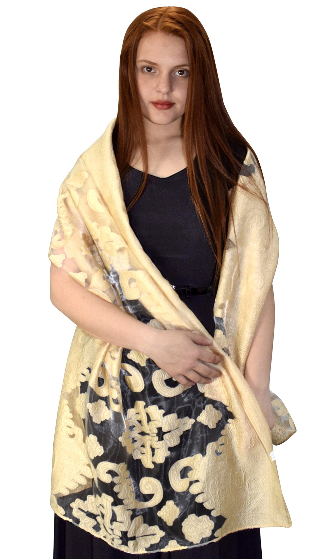 Floral Embroidered Burnout Summer Scarf