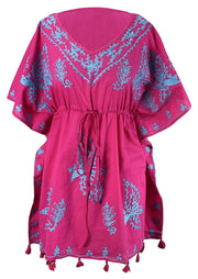 Cotton Cover-up Kaftan Beachwear Tunic - One Size fits Most