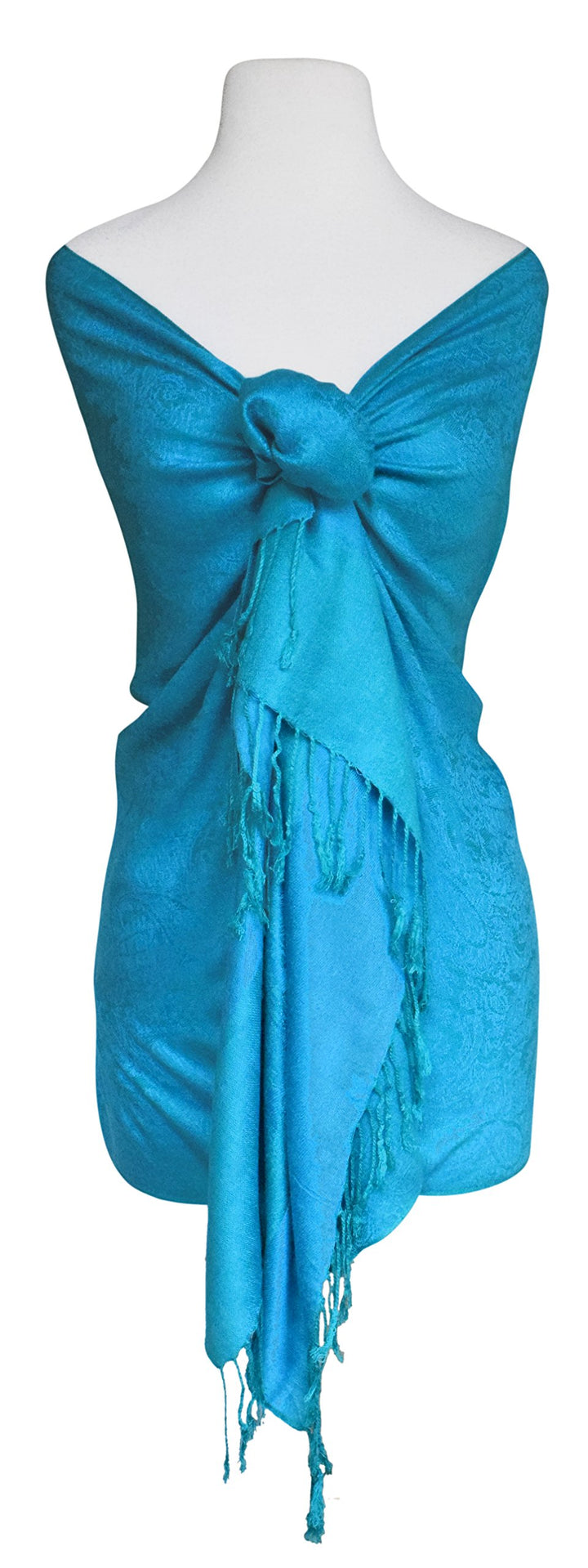 Peach Couture Womens Elegant Vintage Solid Jacquard Paisley Scarf Shawl Wrap