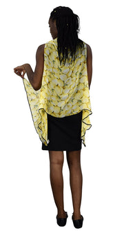 Burnout Fabric Light Weight Sheer Poncho Cover Up