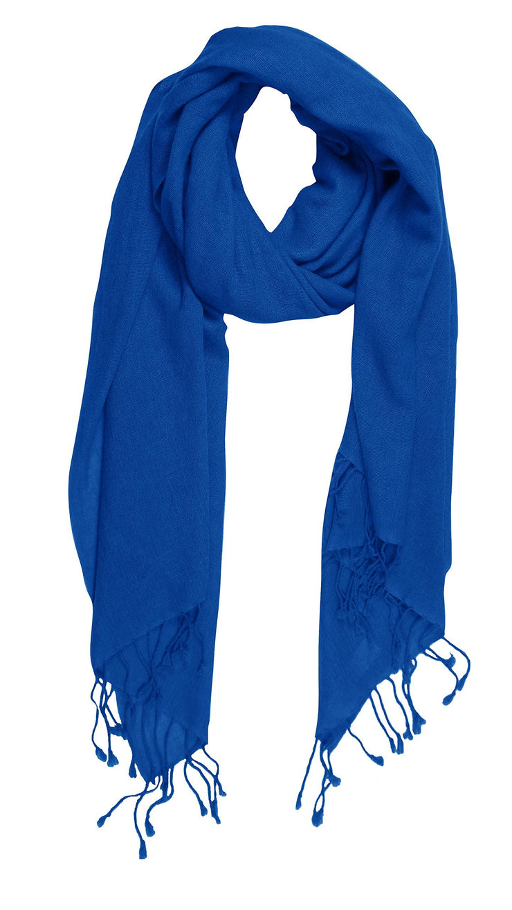 Blue Soft and Elegant 100% Pure Wool Pashmina Shawl Wrap Scarves