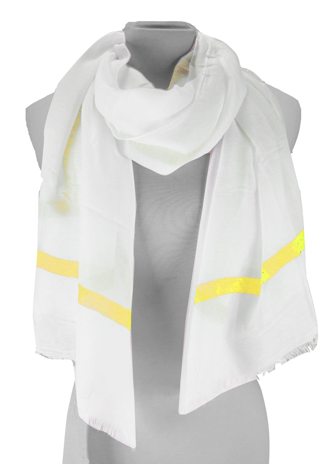 Vintage Block Stripe Cotton Blend Scarf