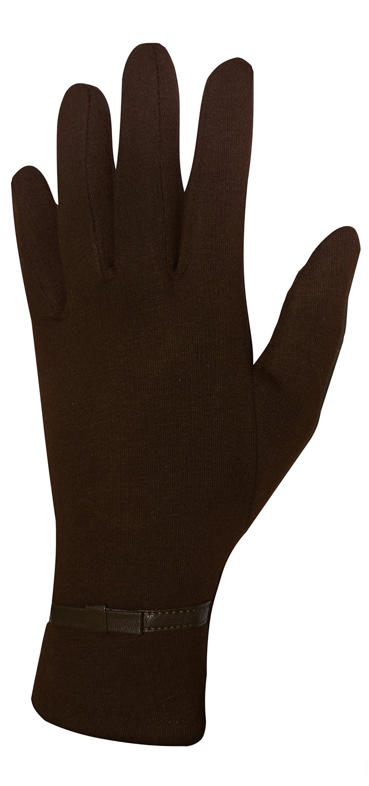 Womens Touch Screen Fleece Lined Belted Winter Gloves Warm Wear Belted Brown, One Size