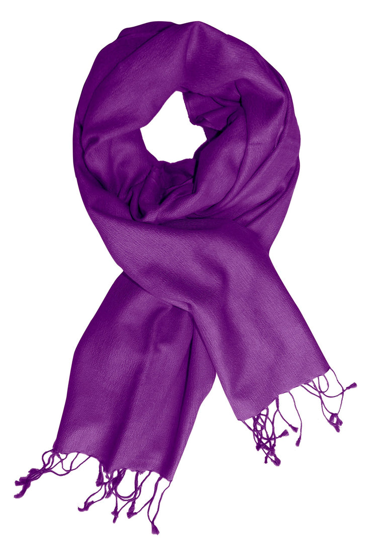 Purple Luxurious Classic Soft Cashmere and Silk Shawl