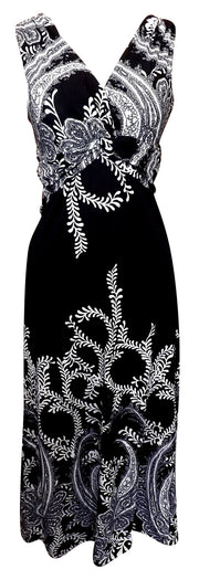 Paisley Knotted Sleeveless Maxi Dress Beach Dress Evening Dress