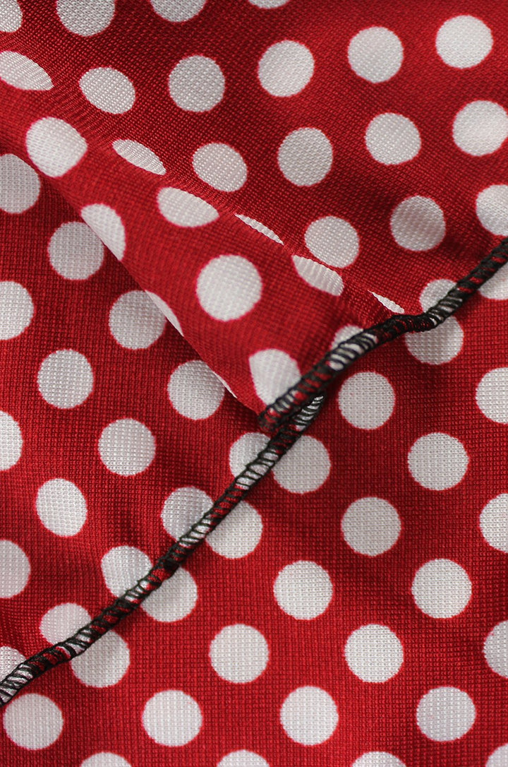 Polka Dot Ruffled V Neck Sleeveless Empire Waist Summer Maxi Dress