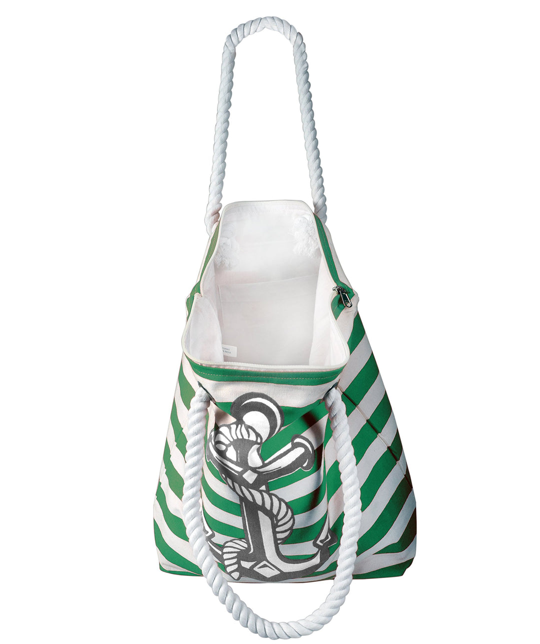 Anchor Print Cotton Canvas Beach Tote