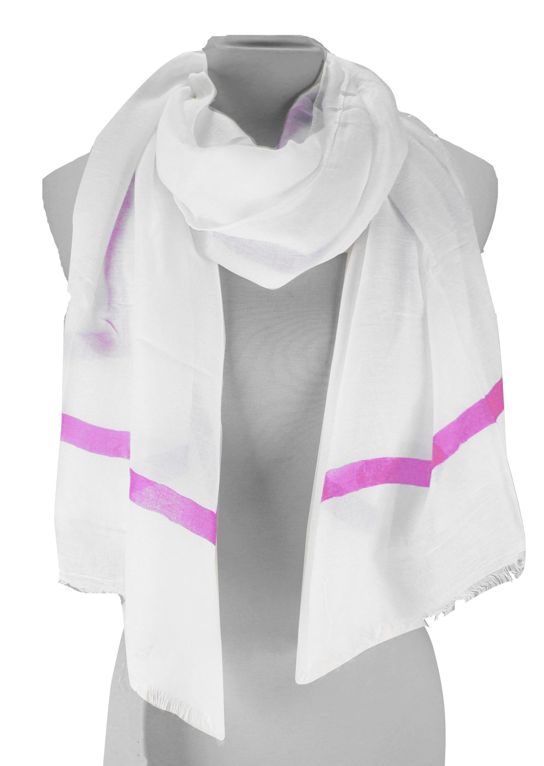 Vintage Block Stripe Cotton Blend Scarf