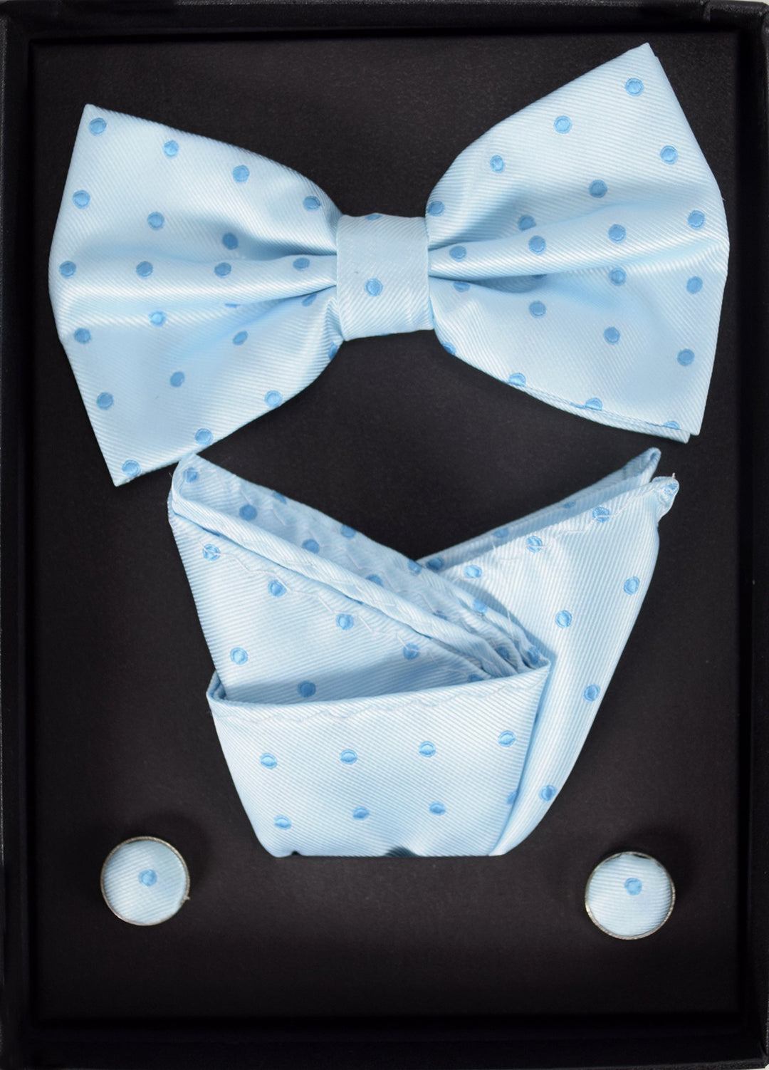 Mens Pre-tied Adjustable Tuxedo Bow Tie Cufflinks Pocket Square Set