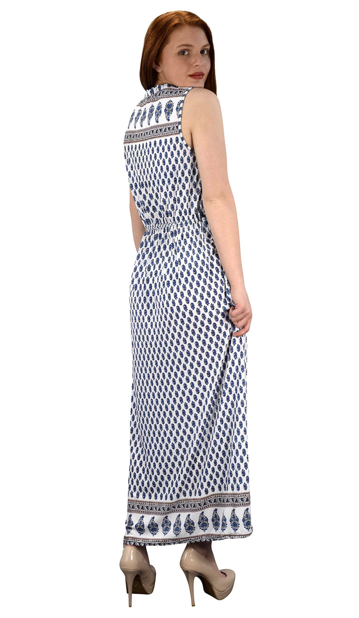 Damask Sleeveless Blouson Maxi