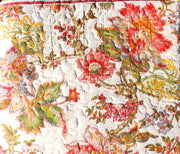 Couture Home Collection Super Fine Elegant Multi-Pattern Vintage Boho Floral Design Reversible Quilt Set - 100% Cotton Fill (Olive Floral, Queen)