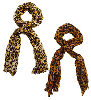 Peach Couture Trendy Women's Leopard Animal Print Crinkle Scarf wrap