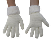Classic Cable Knit Plush Fleece Lined Double Layer Winter Gloves