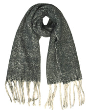 Winter Soft and Warm Cashmere Feel Tasseled Knitted Chunky Wrap Scarf Dark Green