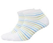 Hanes Girl's Low Cut 4 Pair Value Pack Striped Colorful White Socks Size 4-10