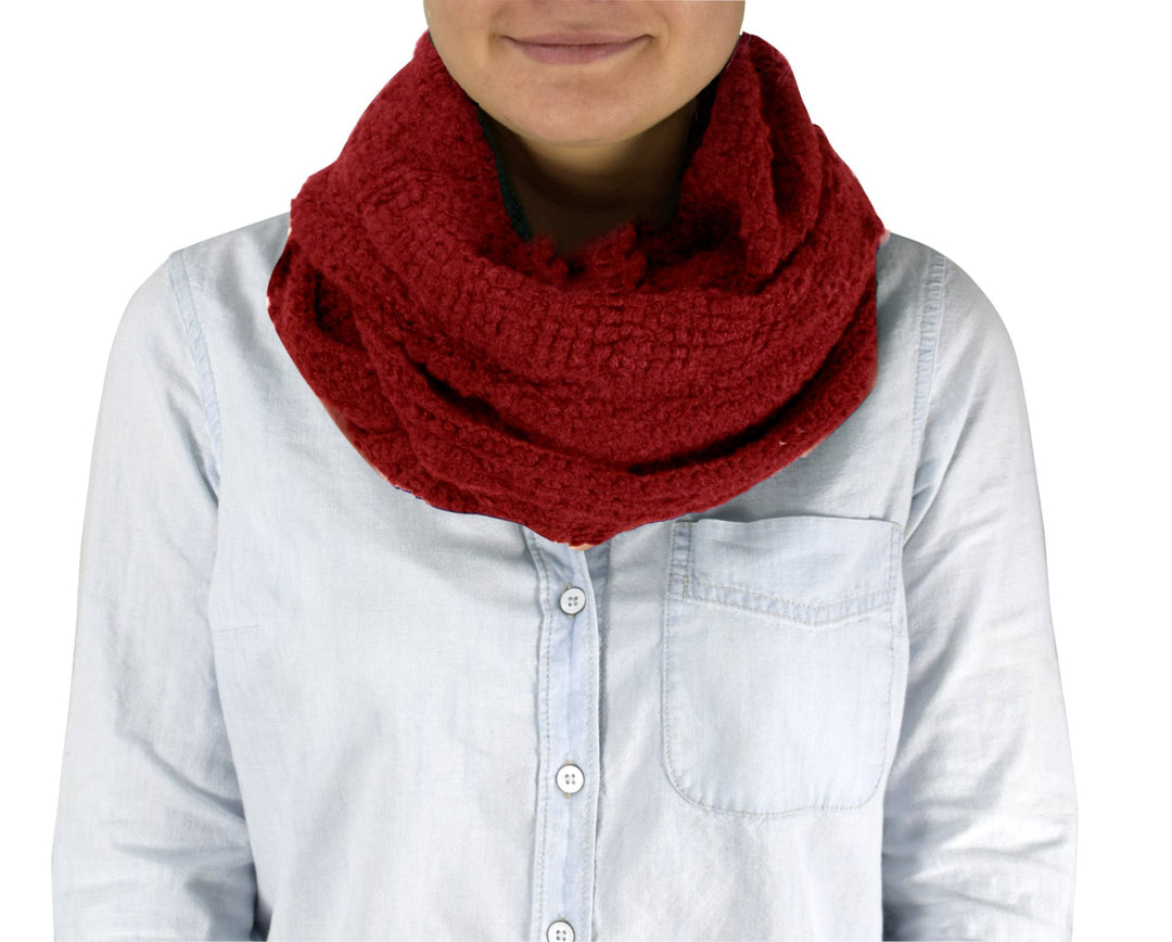 Womens Glamorous Chic Warm Knitted Winter Snood Infinity Loop Scarf