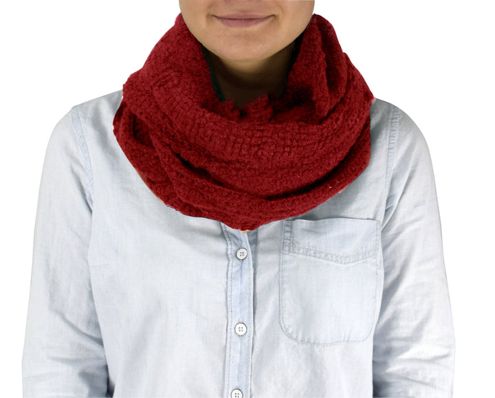 Womens Glamorous Chic Warm Knitted Winter Snood Infinity Loop Scarf