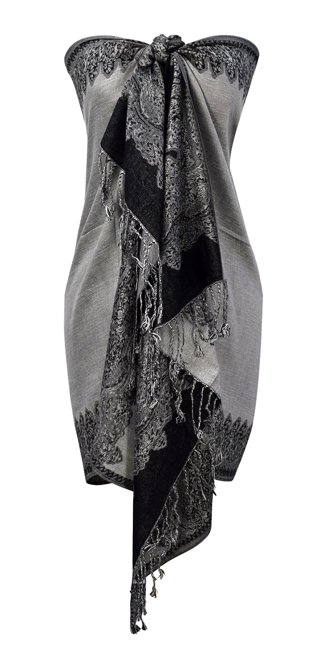 Reversible Jacquard Paisley Pashmina Shawl