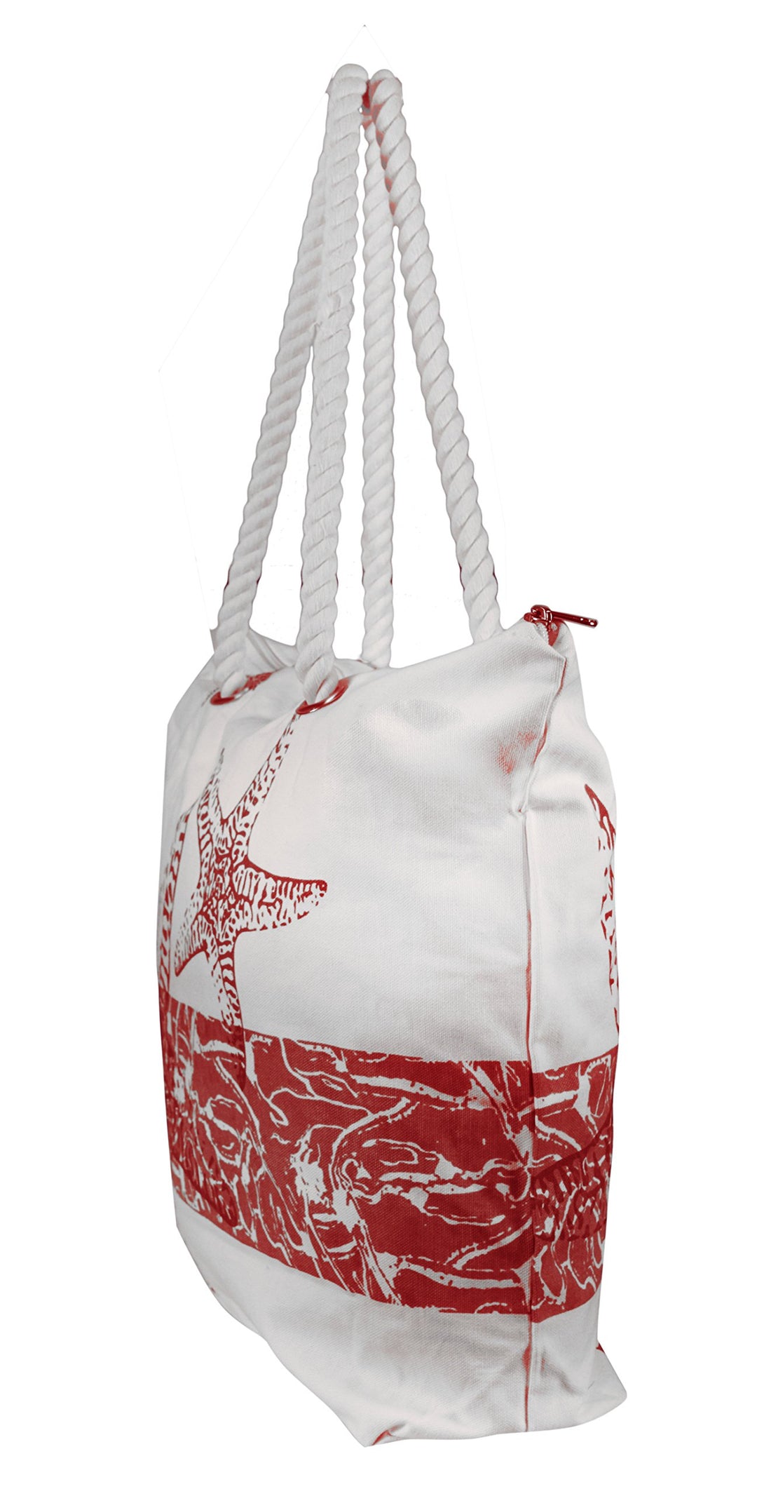 Starfish Design Cotton Canvas Beach Tote