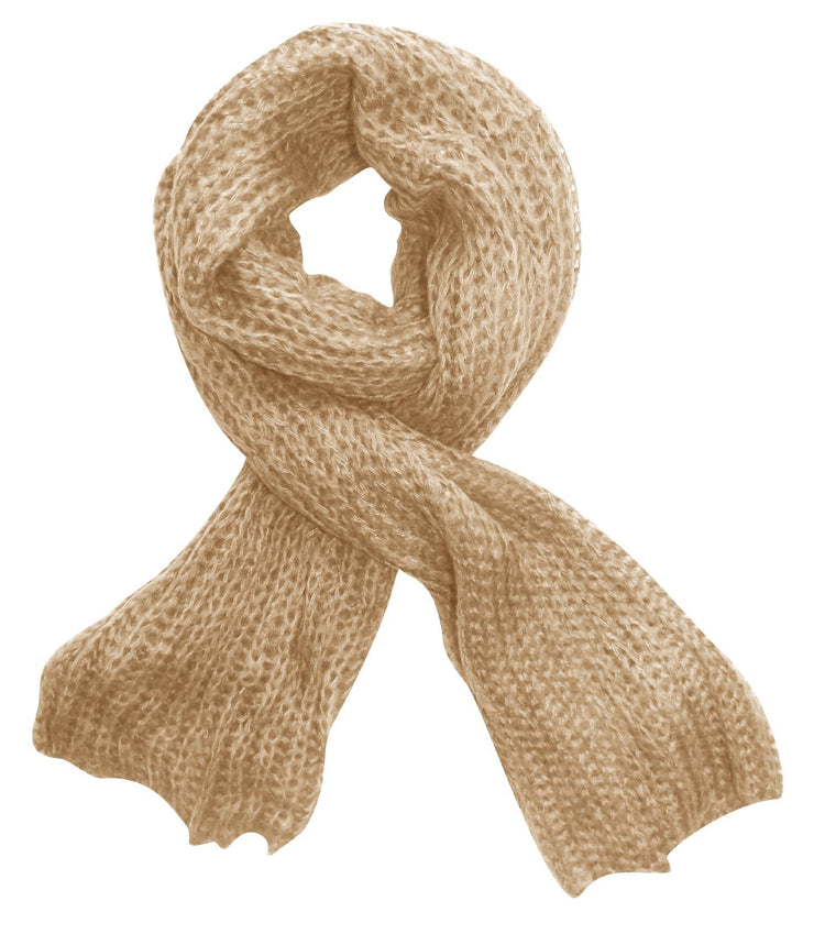 Beige Peach Couture Long Chunky and Warm Loose Knit Scarf