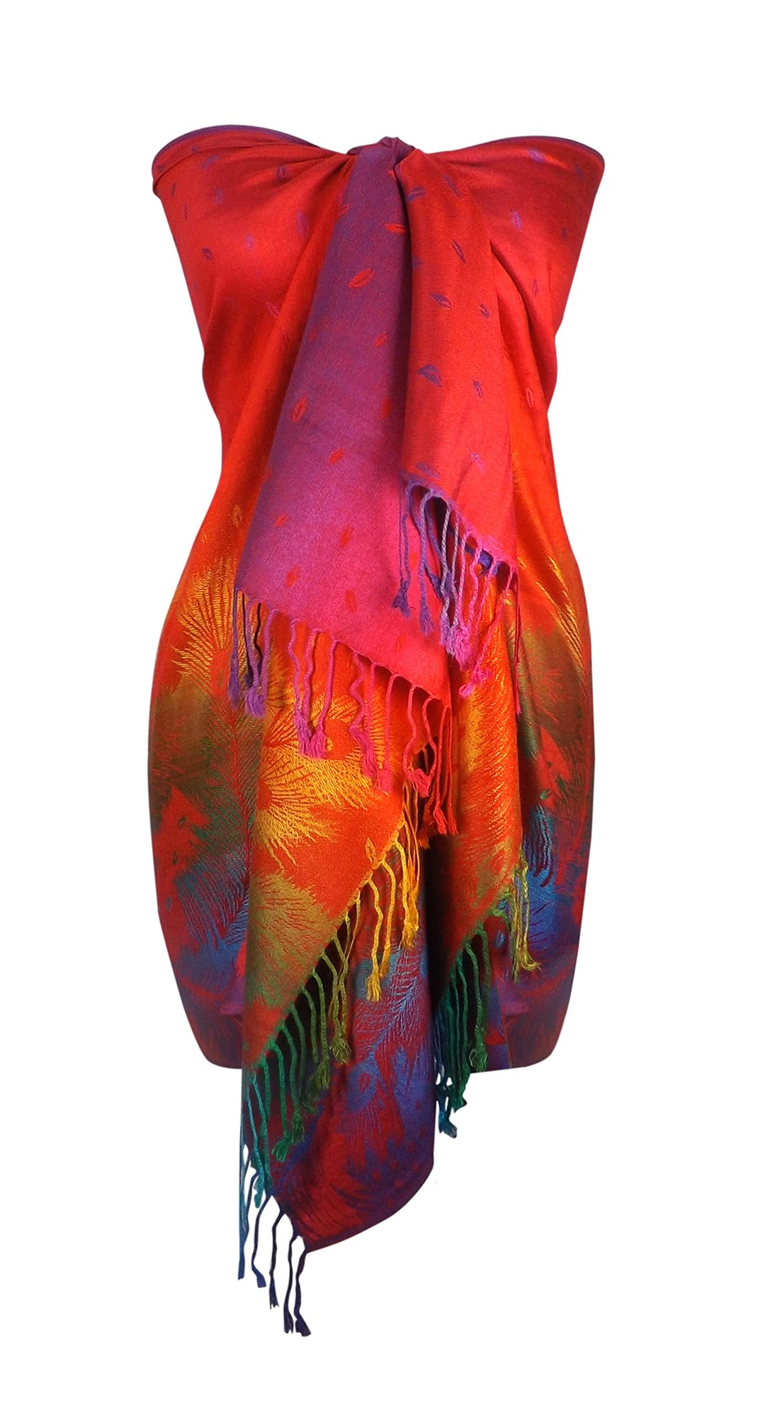 Rainbow Silky Tropical Pashmina Shawl