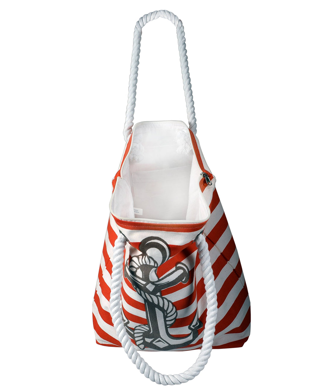 Anchor Print Cotton Canvas Beach Tote