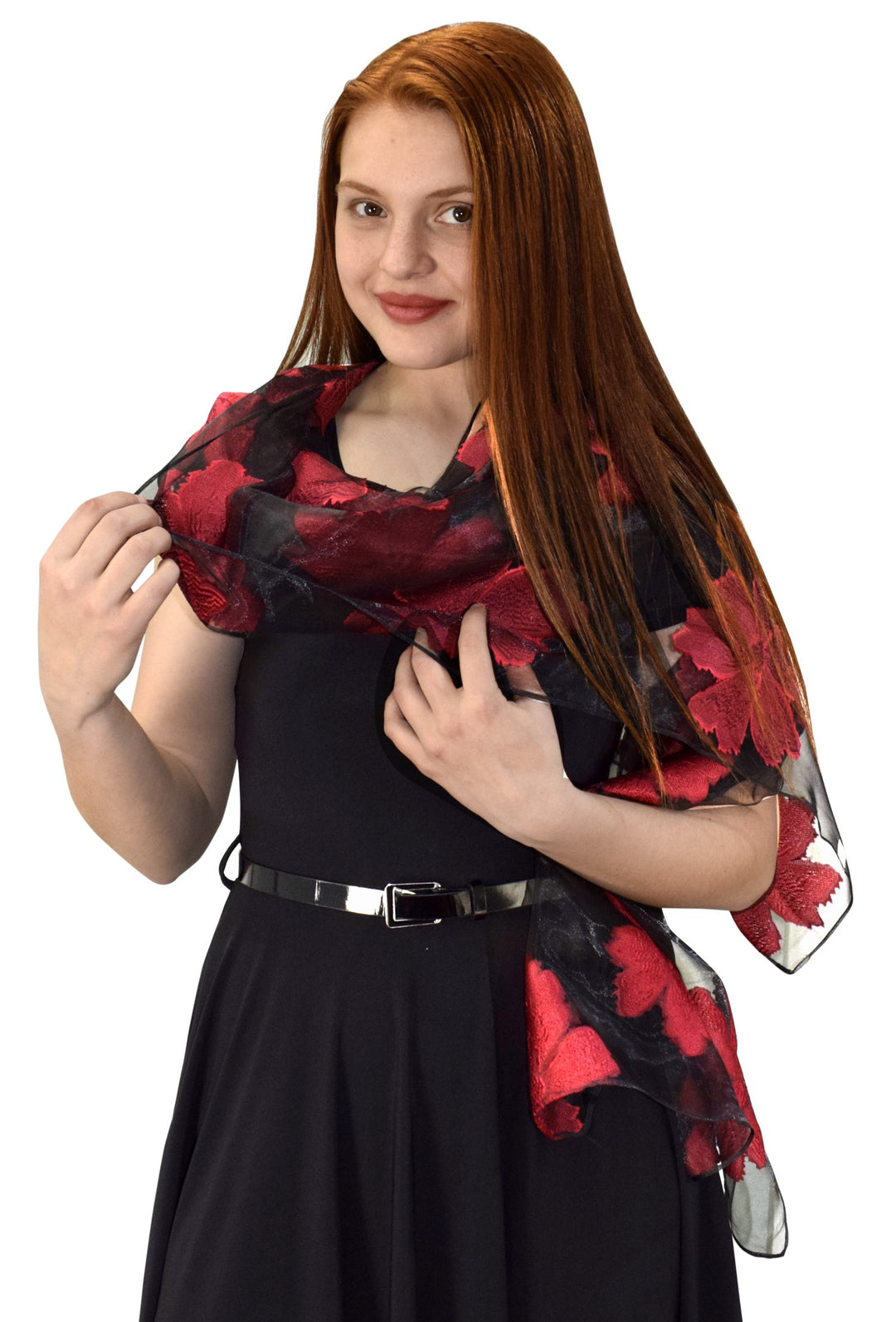 Floral Embroidered Burnout Summer Scarf