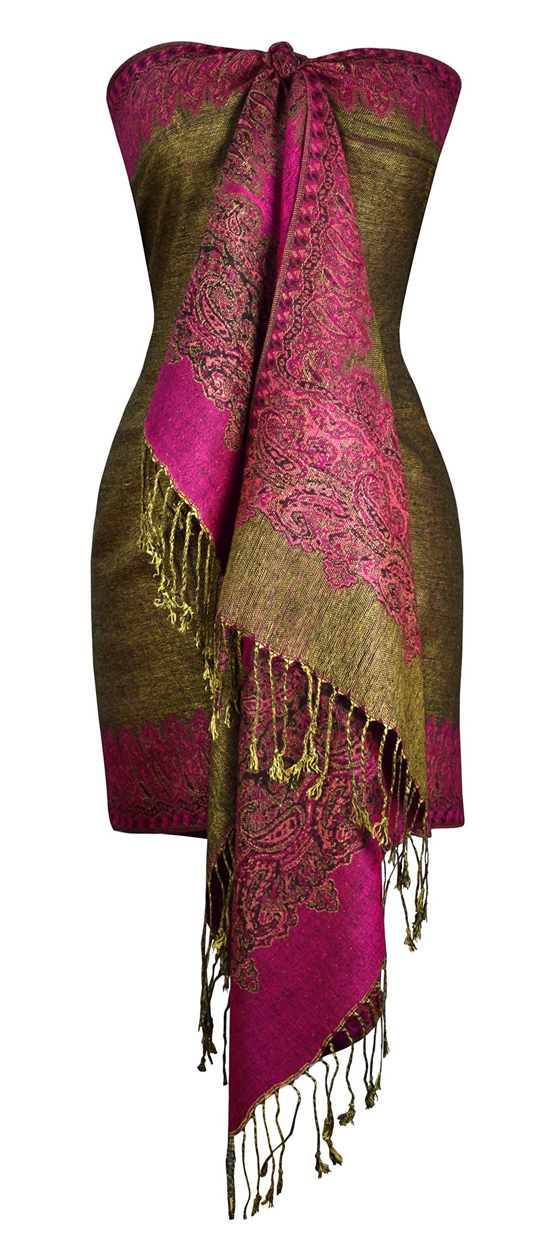 Reversible Jacquard Paisley Pashmina Shawl