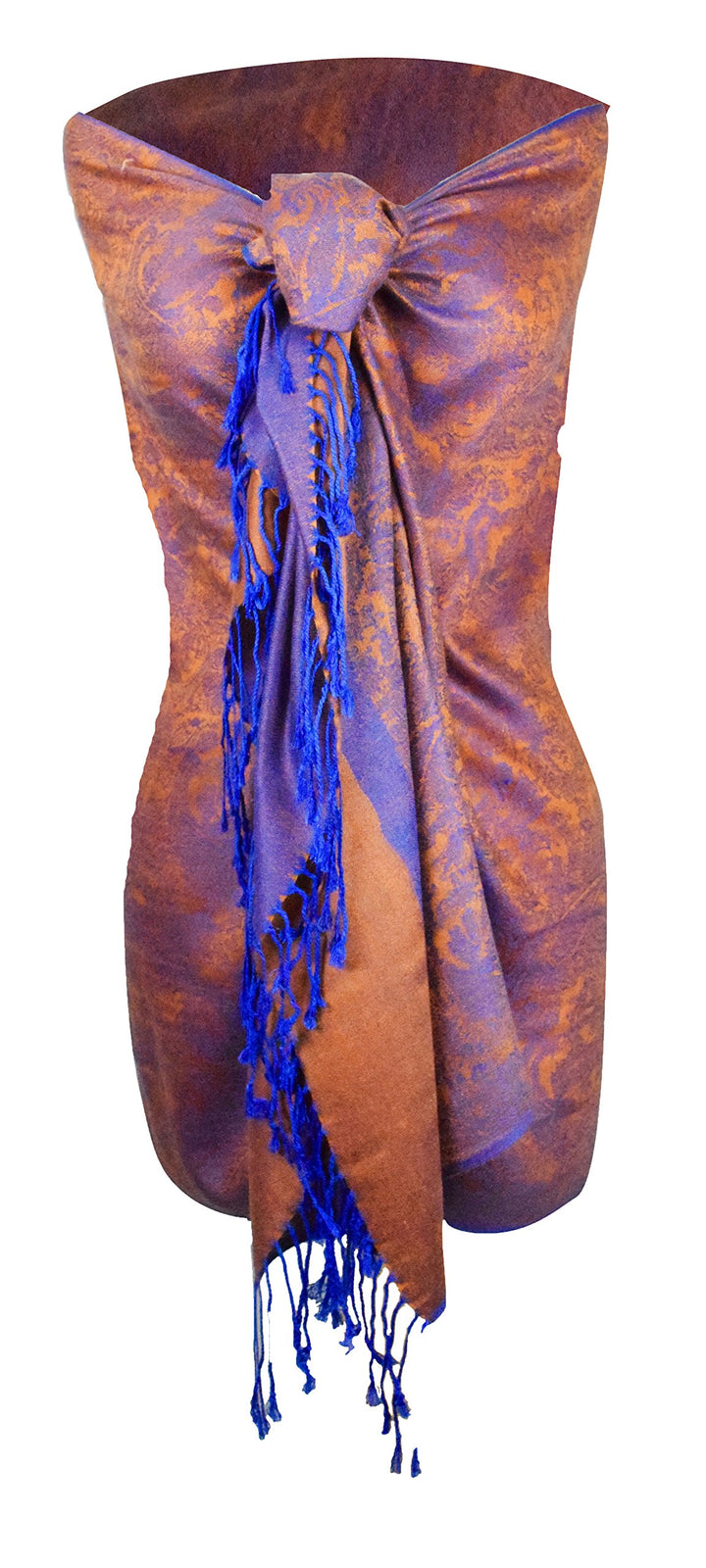 Peach Couture Elegant Vintage Jacquard Paisley Feel Shawl Wrap Scarf