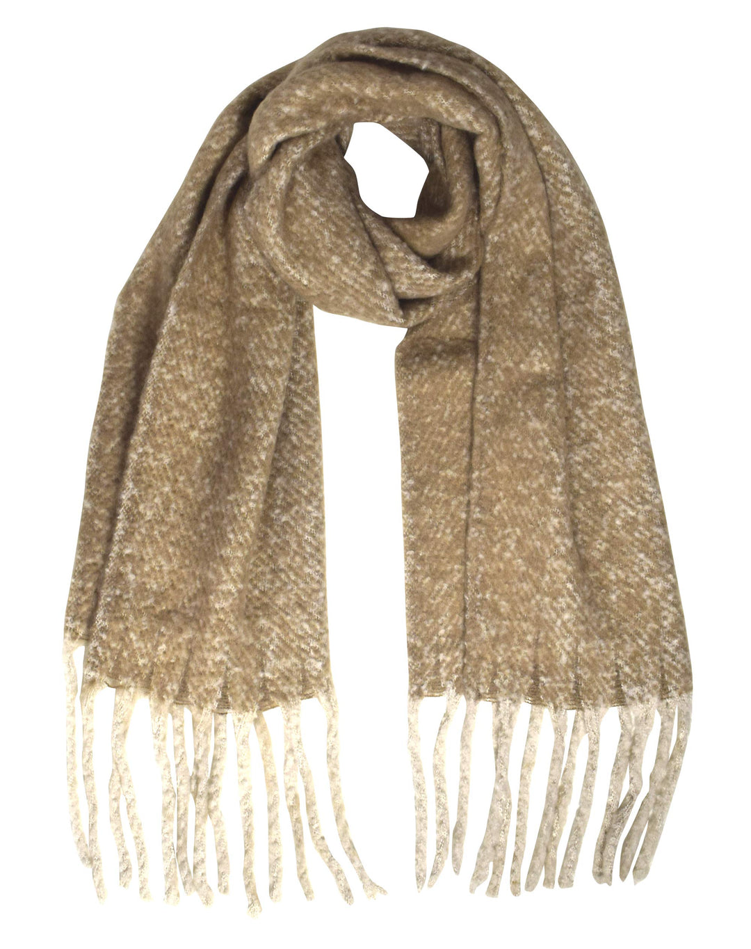 Winter Soft and Warm Cashmere Feel Tasseled Knitted Chunky Wrap Scarf Black
