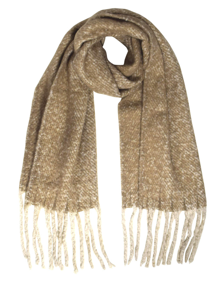 Winter Soft and Warm Cashmere Feel Tasseled Knitted Chunky Wrap Scarf Black