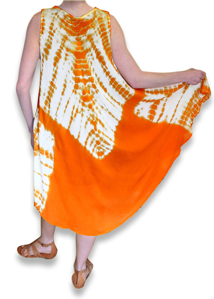 Peach Couture Embroidered Umbrella Caftan Sun Dress