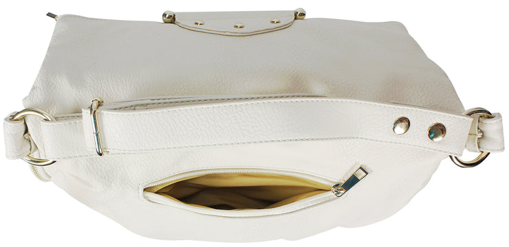 Classic Versatile Large Fold-over Satchel Handbag Shoulder Bag
