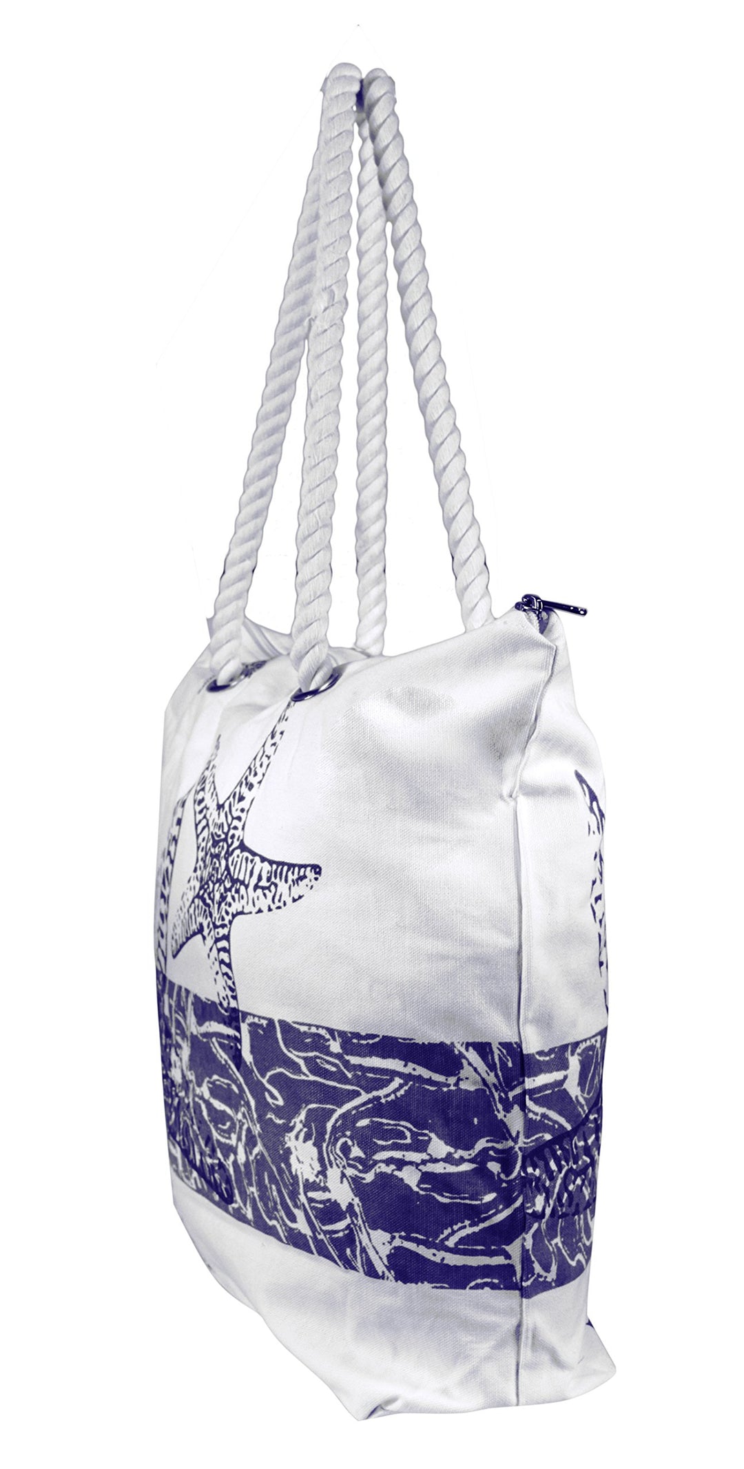 Starfish Design Cotton Canvas Beach Tote